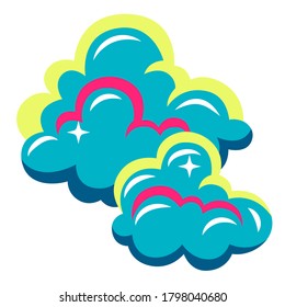 Illustration of abstract stylized clouds or smoke. Decorative element for design.