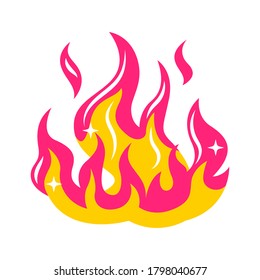 Illustration of abstract stylized fire or bonfire. Decorative element for design.