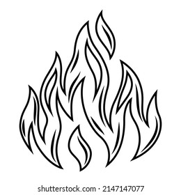 Ilustración del fuego estilizado abstracto. Elemento decorativo para el diseño.