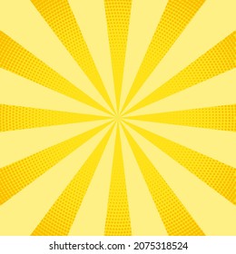 Illustration abstrakter Sonnenstrahlen auf gelbem Hintergrund