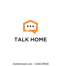 Illustration abstract Talk home modern logo sign design template