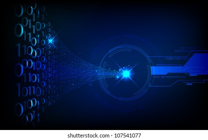 illustration of abstract technology background with binary stream