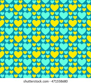 Illustration of abstract texture with hearts. Seamless pattern design for banner, poster, card, postcard, cover, business card. Vector background.