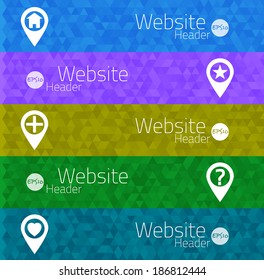 Illustration of abstract triangle vector banners for websites, user interface and mobile