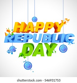 illustration of abstract tricolor background for Happy Republic Day of India