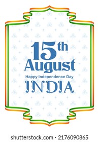 illustration of abstract tricolor banner with Indian flag for 15th August Happy Independence Day of India