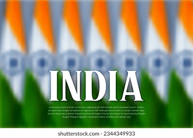 illustration of abstract tricolor banner with Indian flag for 15th August Happy Independence Day of India