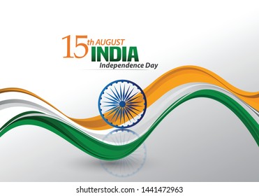 illustration of Abstract tricolor Indian flag with white background for Happy 15th August  Independence Day of India