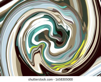 Illustration of abstract twisted lines, black background, beautiful color lines.
