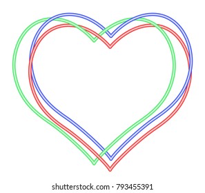 Illustration of the abstract valentine heart shapes
