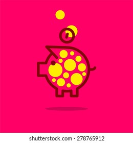 Illustration of an abstract vector piggy bank