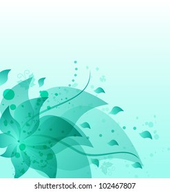 Illustration abstract vintage floral background with copy space - vector