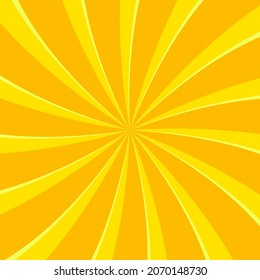 Ilustración de rayos solares vintage abstractos sobre fondo amarillo