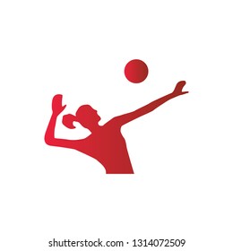 Illustration Abstract Volleyball Player Silhouette Stock Vector ...