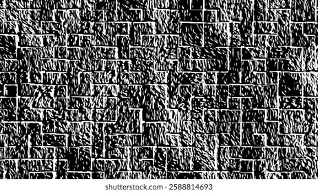 ILLUSTRATION ABSTRACT WALL MESSY GRUNGE BLACK GRAINY TEXTURE ISOLATED ON WHITE BACKGROUND. DISTRESS DIRTY ROUGH MONOCHROME COLOR DESIGN VECTOR