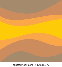 Illustration of abstract waves colored brown and yellow gradations