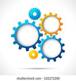 Illustration Of Abstract Web Design With Copy Space In Cog Wheel