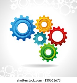 illustration of abstract web design with copy space in cog wheel