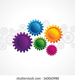 illustration of abstract web design with copy space in cog wheel