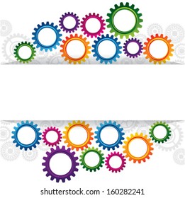 illustration of abstract web design with copy space in cog wheel 
