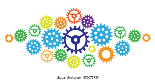 illustration of abstract web design with copy space in cog wheel