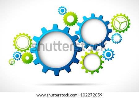 illustration of abstract web design with copy space in cog wheel