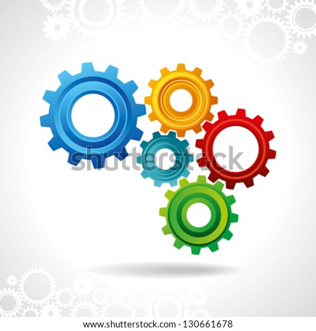 illustration of abstract web design with copy space in cog wheel