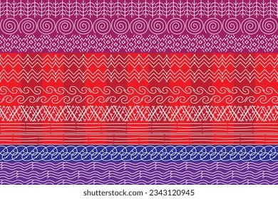 illustration abstract white line on red color background