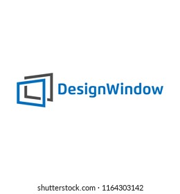 Illustration of abstract window design logo template