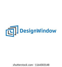Illustration of abstract window design logo template