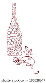Illustration -- abstract wine bottle