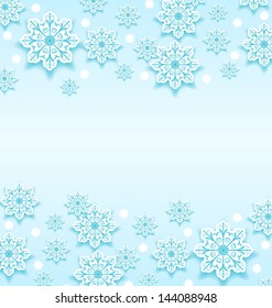 Illustration abstract winter background with snowflakes - vector