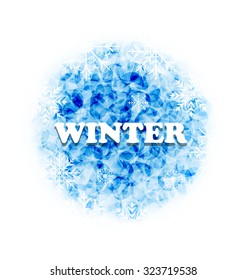 Illustration Abstract Winter Background with Snowflakes - Vector