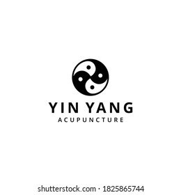 Illustration abstract yin yang balance sign logo design template