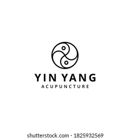 Illustration abstract yin yang balance sign logo design template