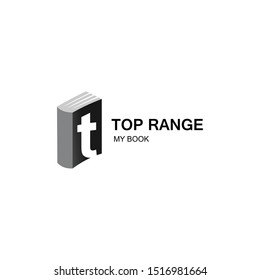 Illustration of abstracted T sign that is contained in the cover of a book logo