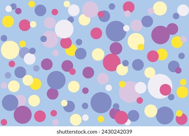 ilustración patrón de abstracción de círculo multicolor sobre fondo azul suave.
