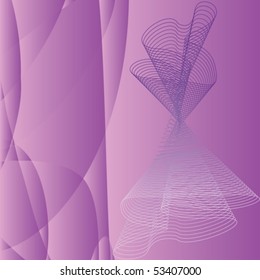 Illustration of abstraction of smooth figures on a violet background