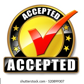 Illustration of accepted icon on white background