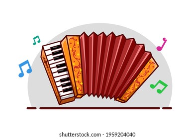 Illustration of accordion musical instrument