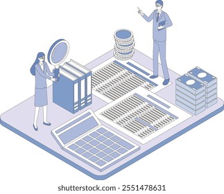 Illustration of accounting and bookkeeping work