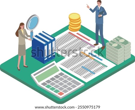 Illustration of accounting and bookkeeping work