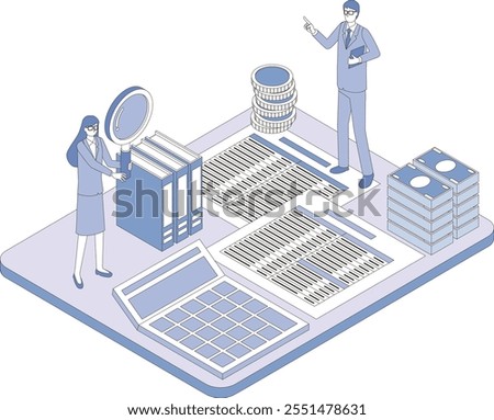 Illustration of accounting and bookkeeping work