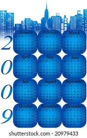 Illustration of accurate calendar for 2009 year