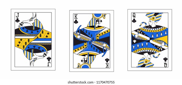 the illustration - ace of clubs in the egypt style.