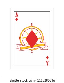 the illustration - ace of diamonds in the Wikingowie style.