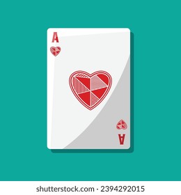 The Illustration of Ace Hearts Gambling Card