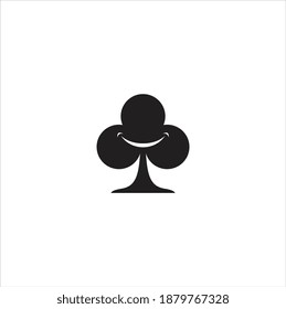 Illustration ace play card game smile concept sign logo design vector
