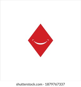 Illustration ace play card game smile concept sign logo design vector
