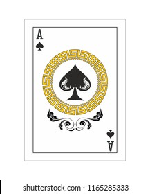 the illustration - ace of spades in the Greek style.